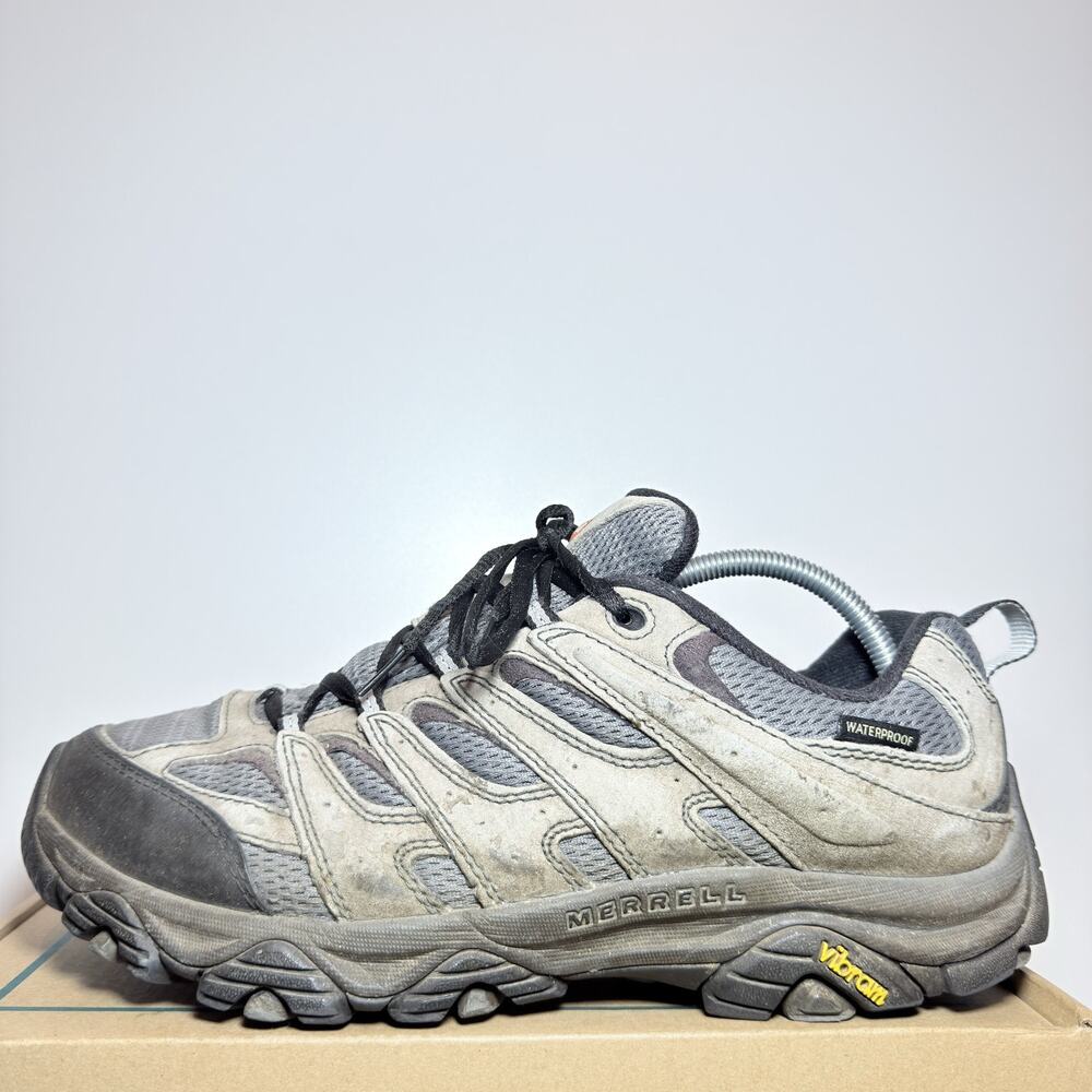 Merrell Moab 3 Waterproof Hiking Shoes Women Size 11 Grey Suede Vibram Sneakers